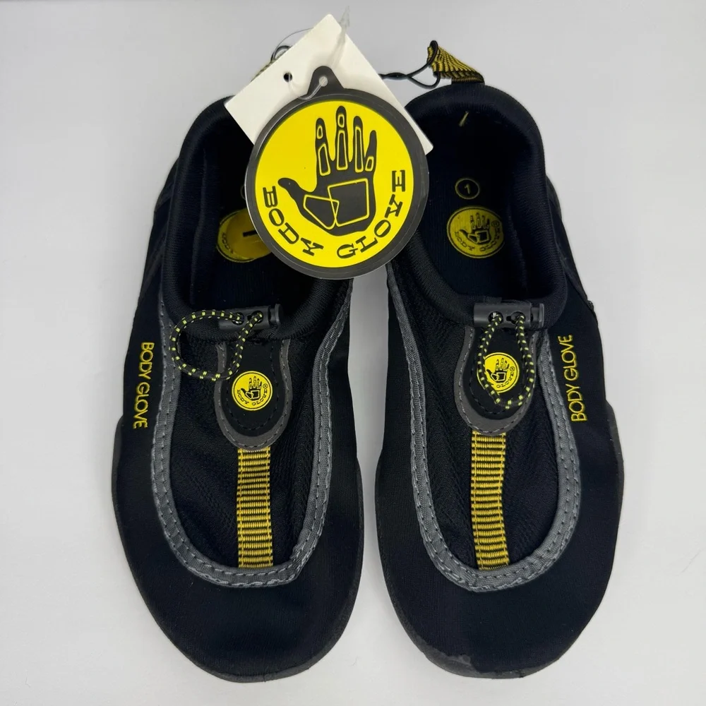 Body Glove Riptide III Kids Black and Yellow Water Shoes Little Boy Size 1‎